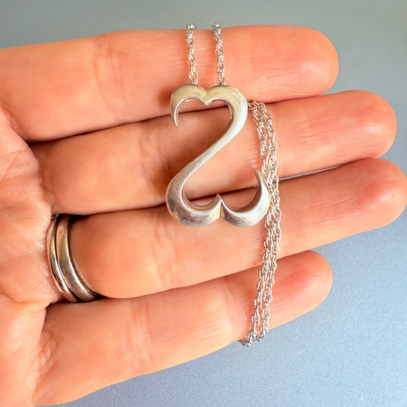 Jane Seymour Open Hearts Sterling Silver 925 Pendant 24' Necklace - Picture 8 of 9